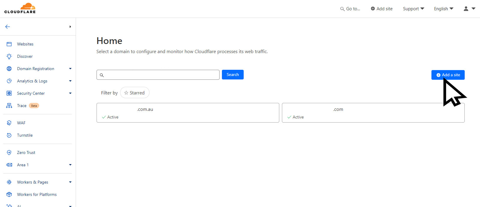 CloudFlare Dashboard