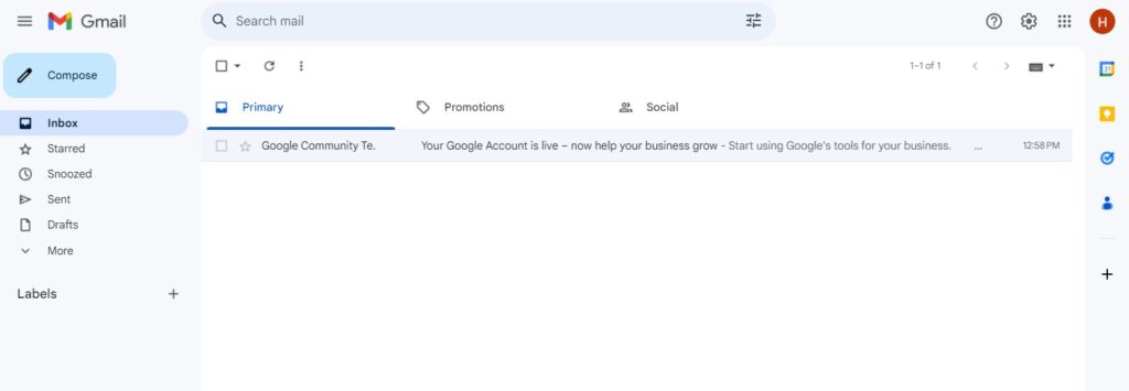 Gmail Account Page