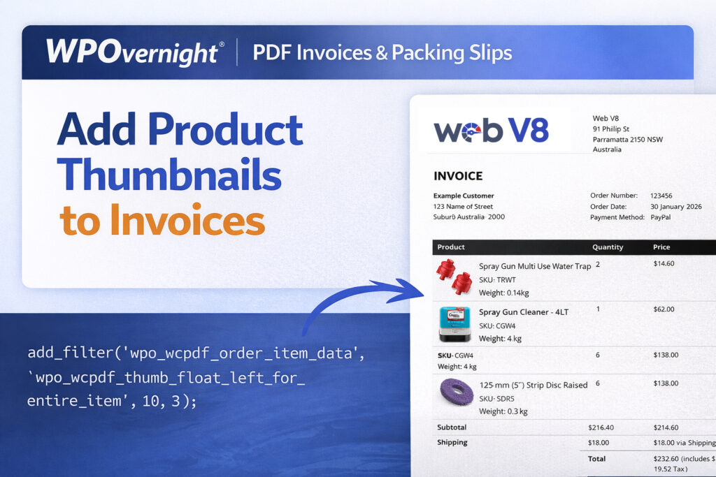 PDF invoices packing slips add images