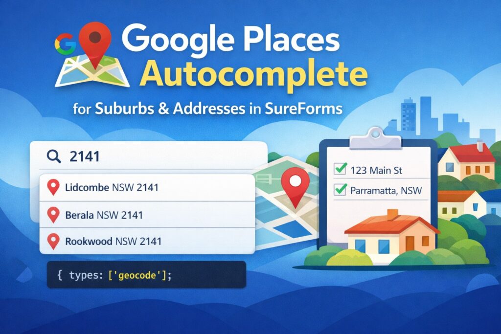 SureForms Auto Complete Address Suggestions