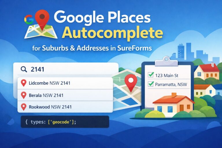 SureForms Auto Complete Address Suggestions